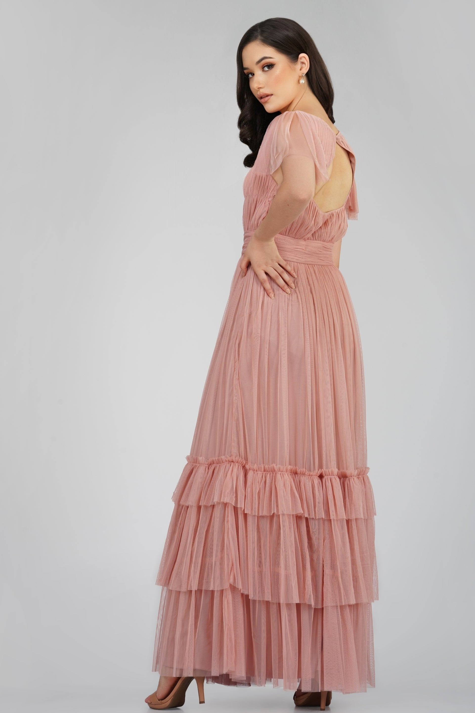 Diva Tulle Maxi Dress in Mink