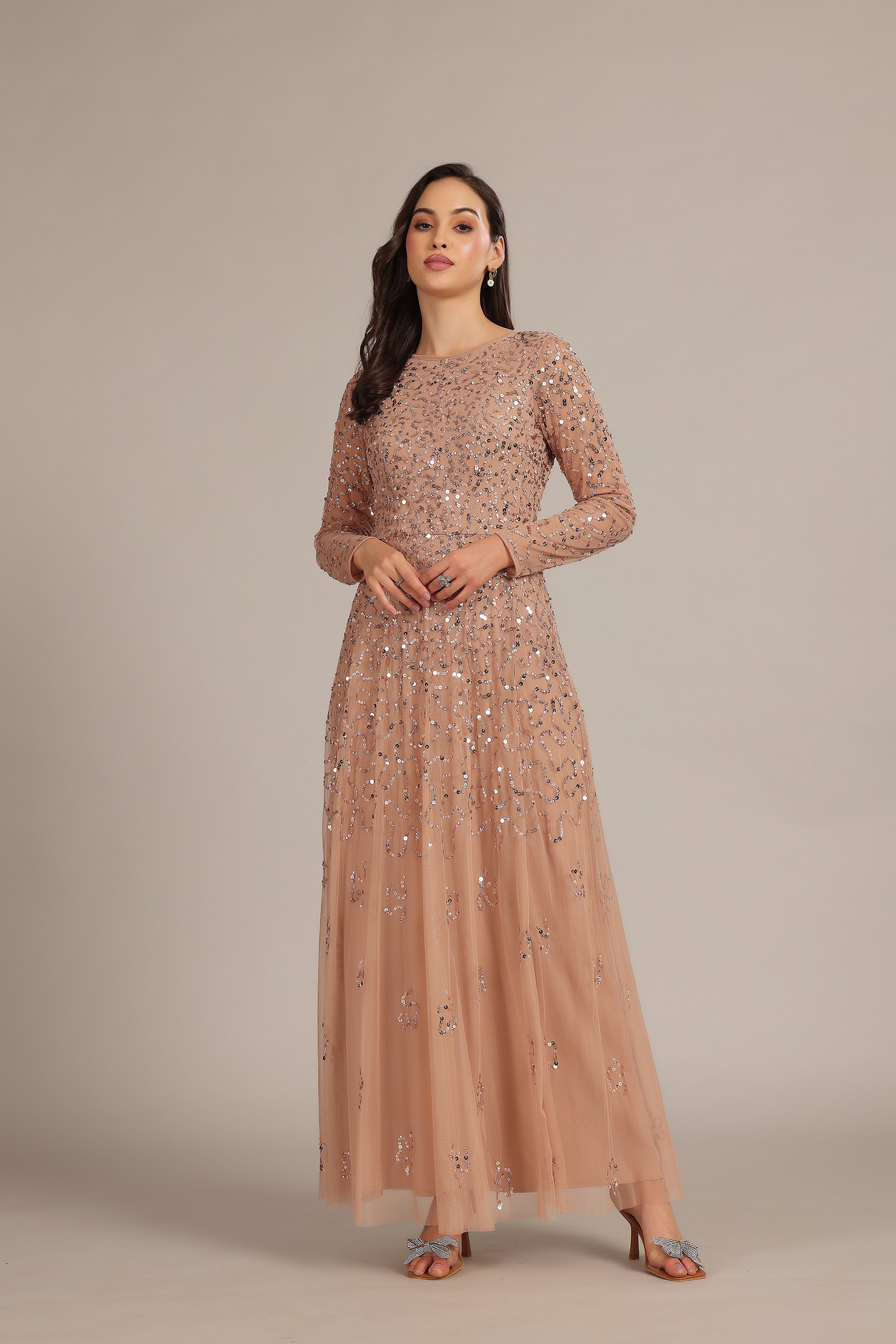 Sylvia Maxi Dress in Mink