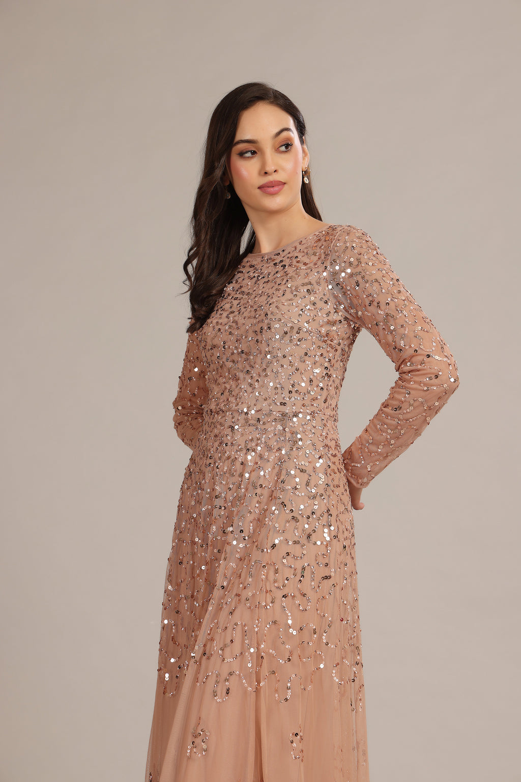 Sylvia Maxi Dress in Mink