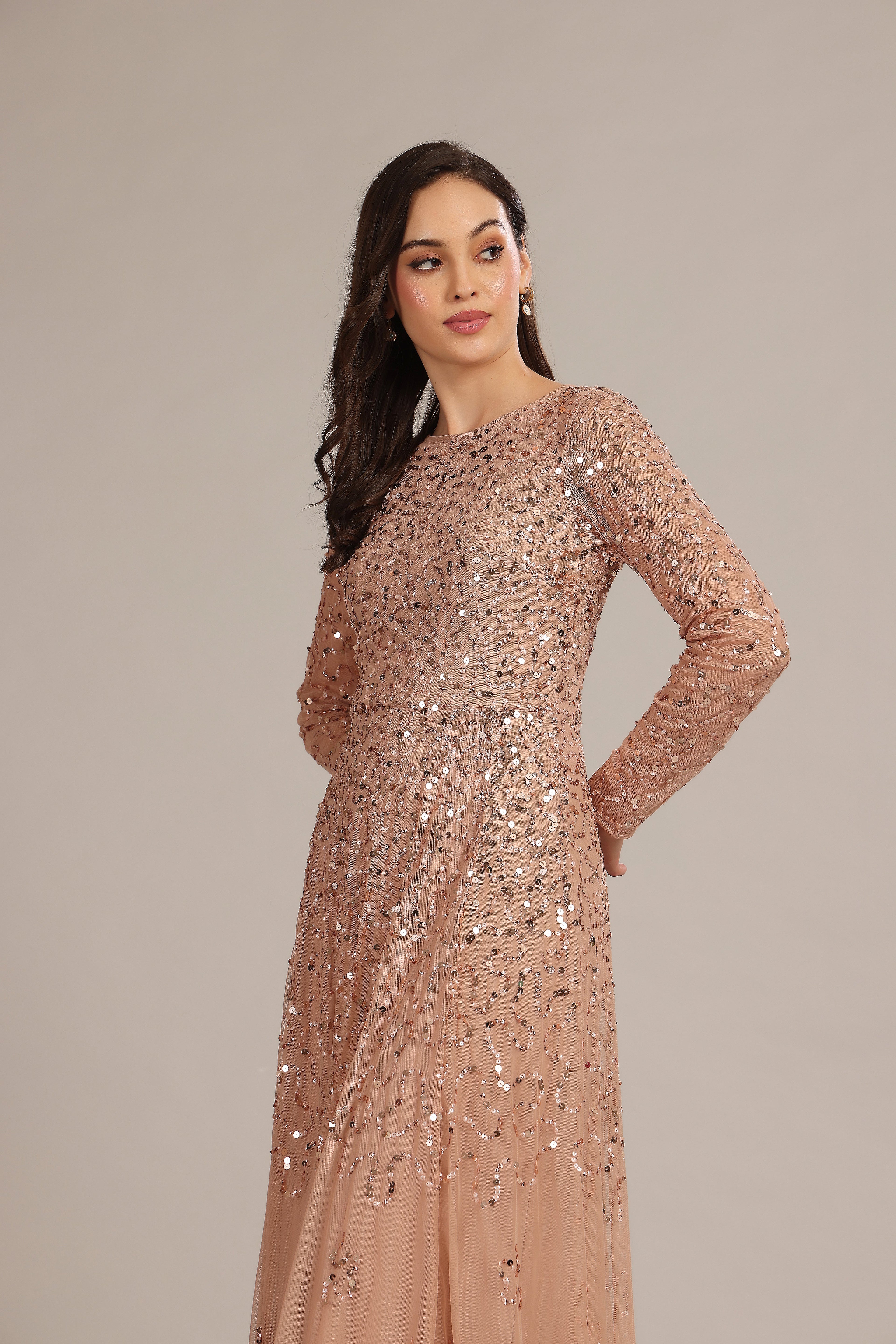 Sylvia Maxi Dress in Mink