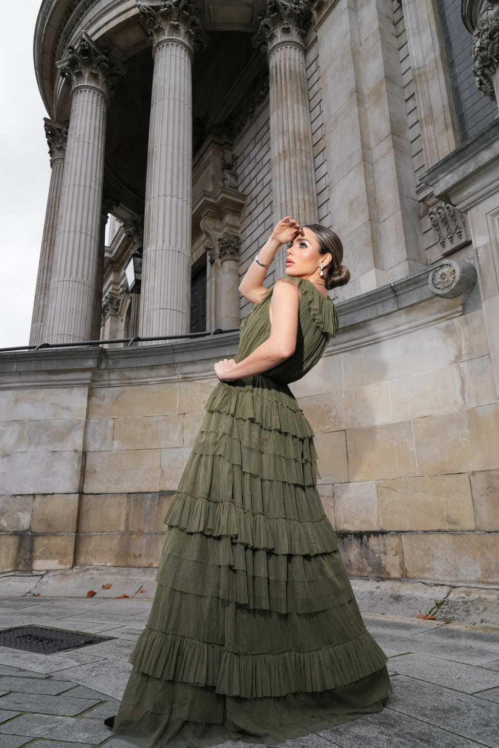 Alexandra Maxi Dress in Deep Olive