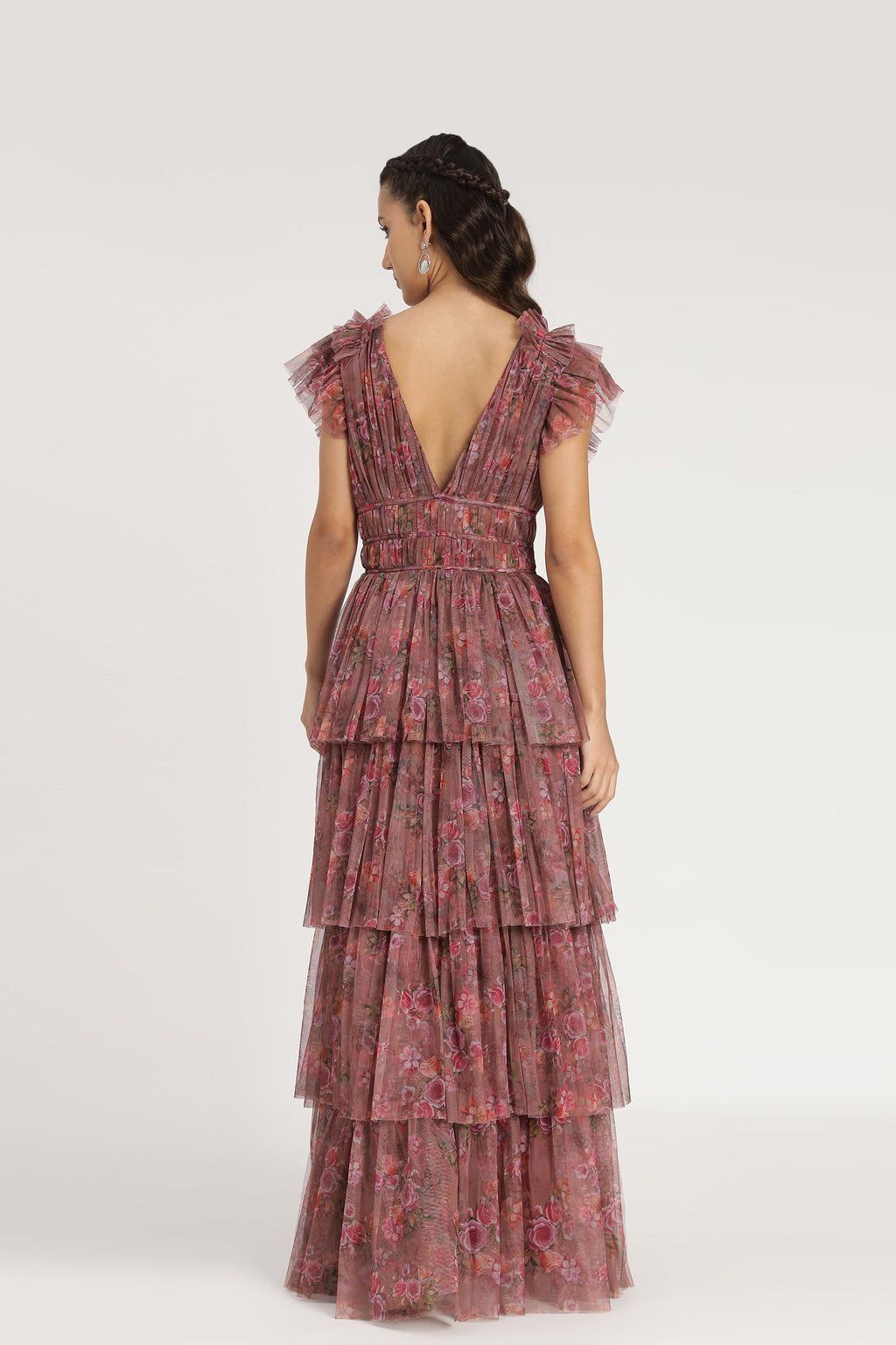 Naomi Maxi Dress in Purple Floral