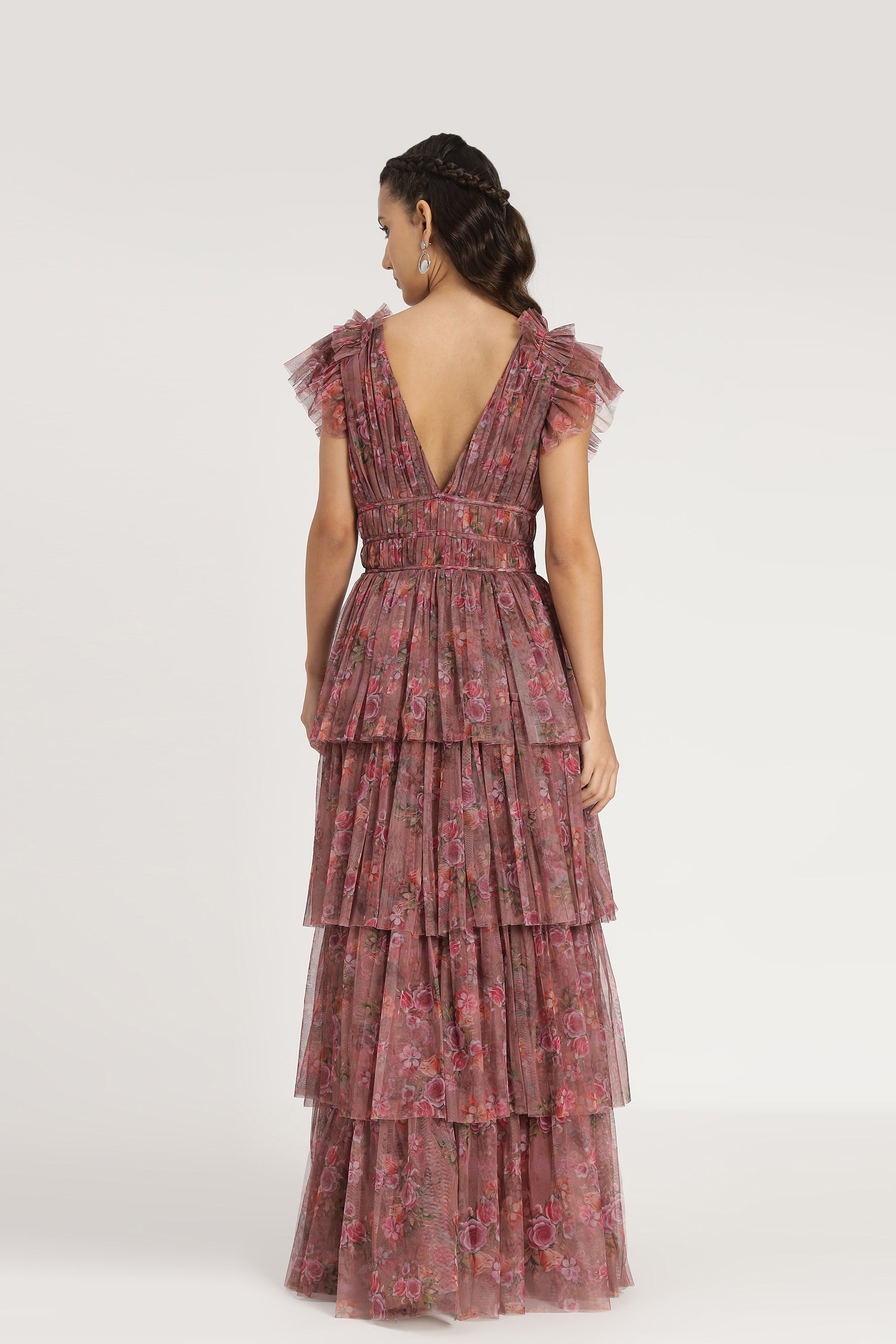 Naomi Maxi Dress in Purple Floral