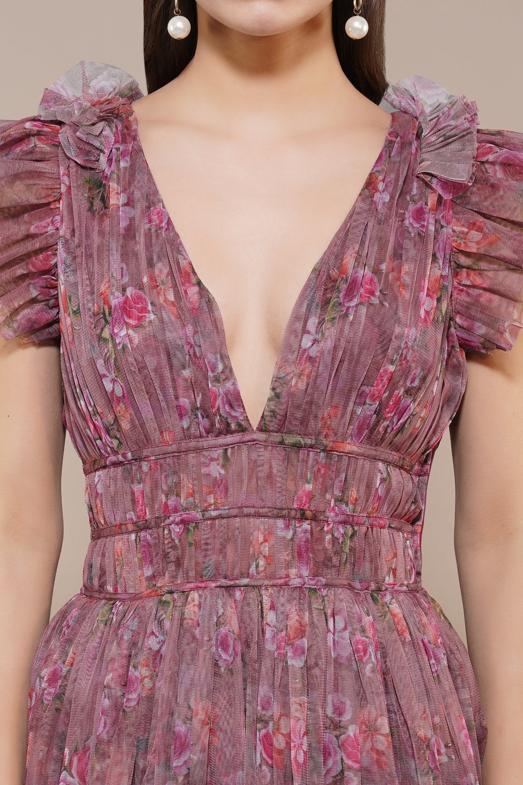 Naomi Maxi Dress in Purple Floral