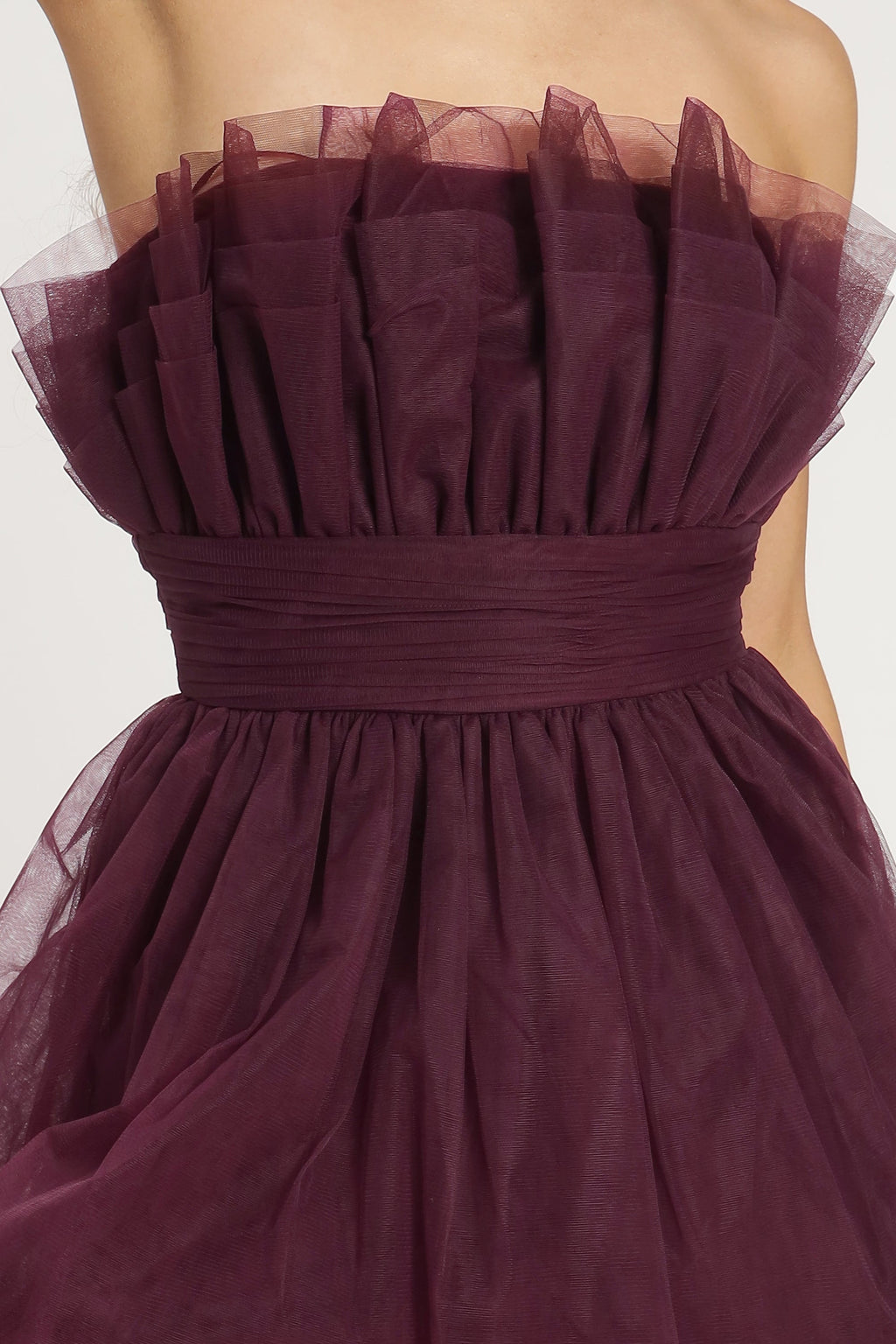 Natalia Tulle Maxi Dress in Plum