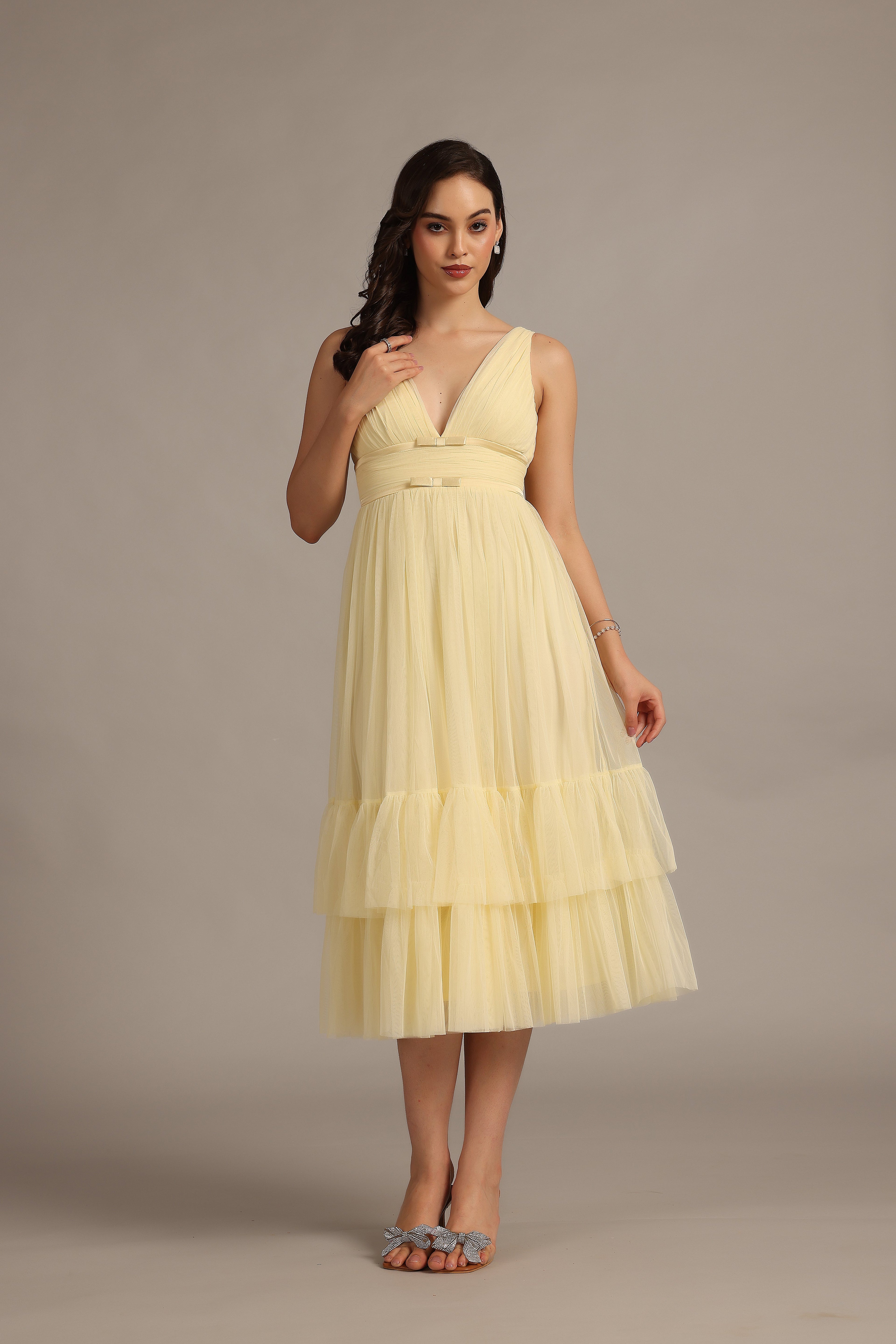 Nymeria Midi Dress in Buttercup