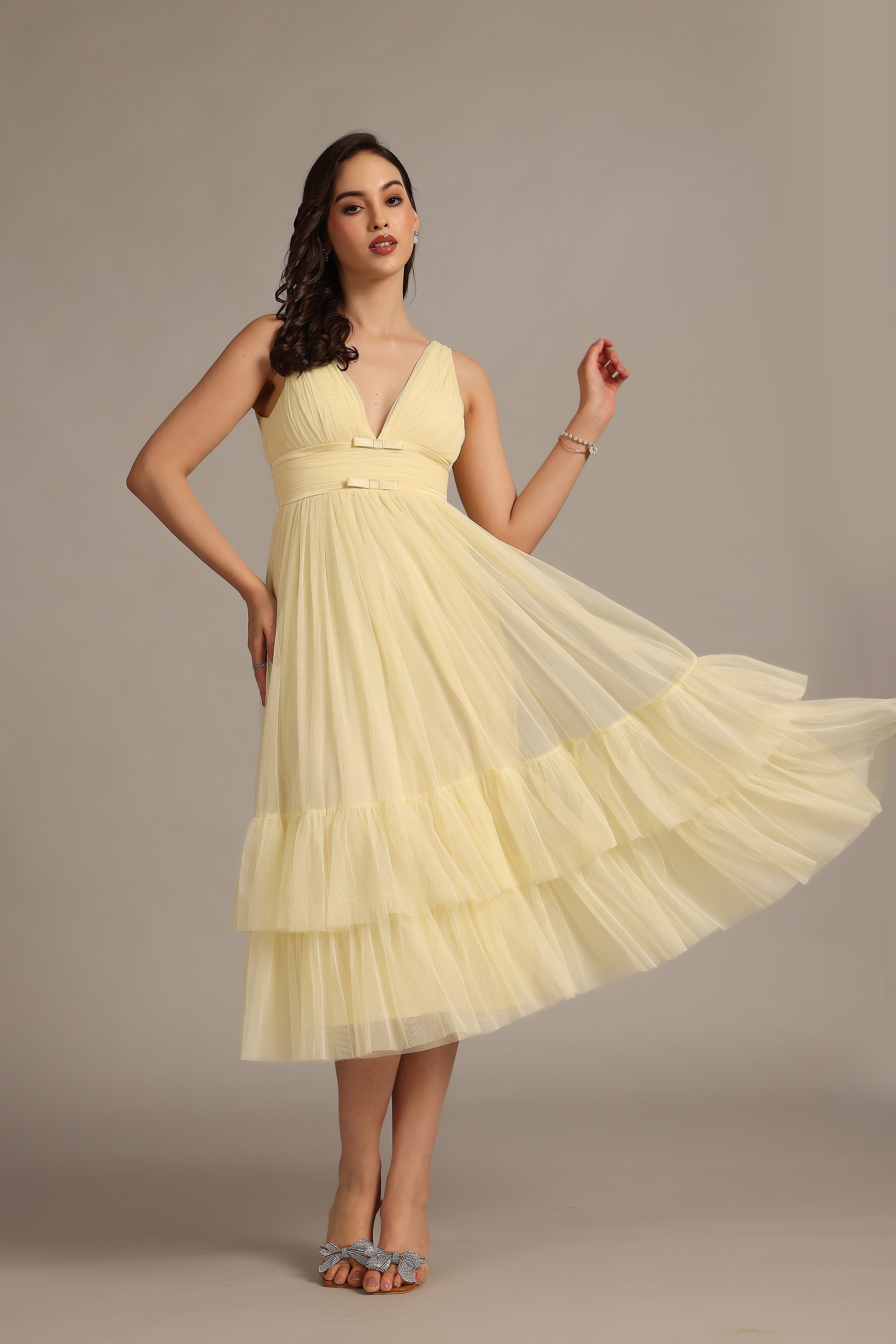 Nymeria Midi Dress in Buttercup