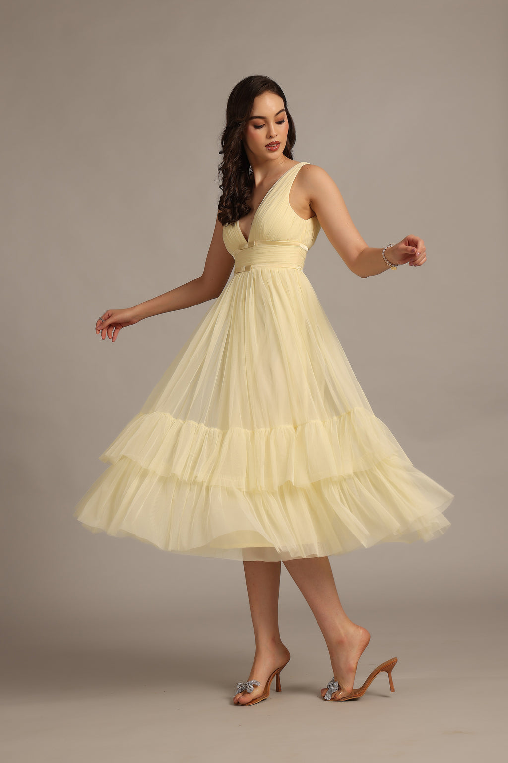 Nymeria Midi Dress in Buttercup