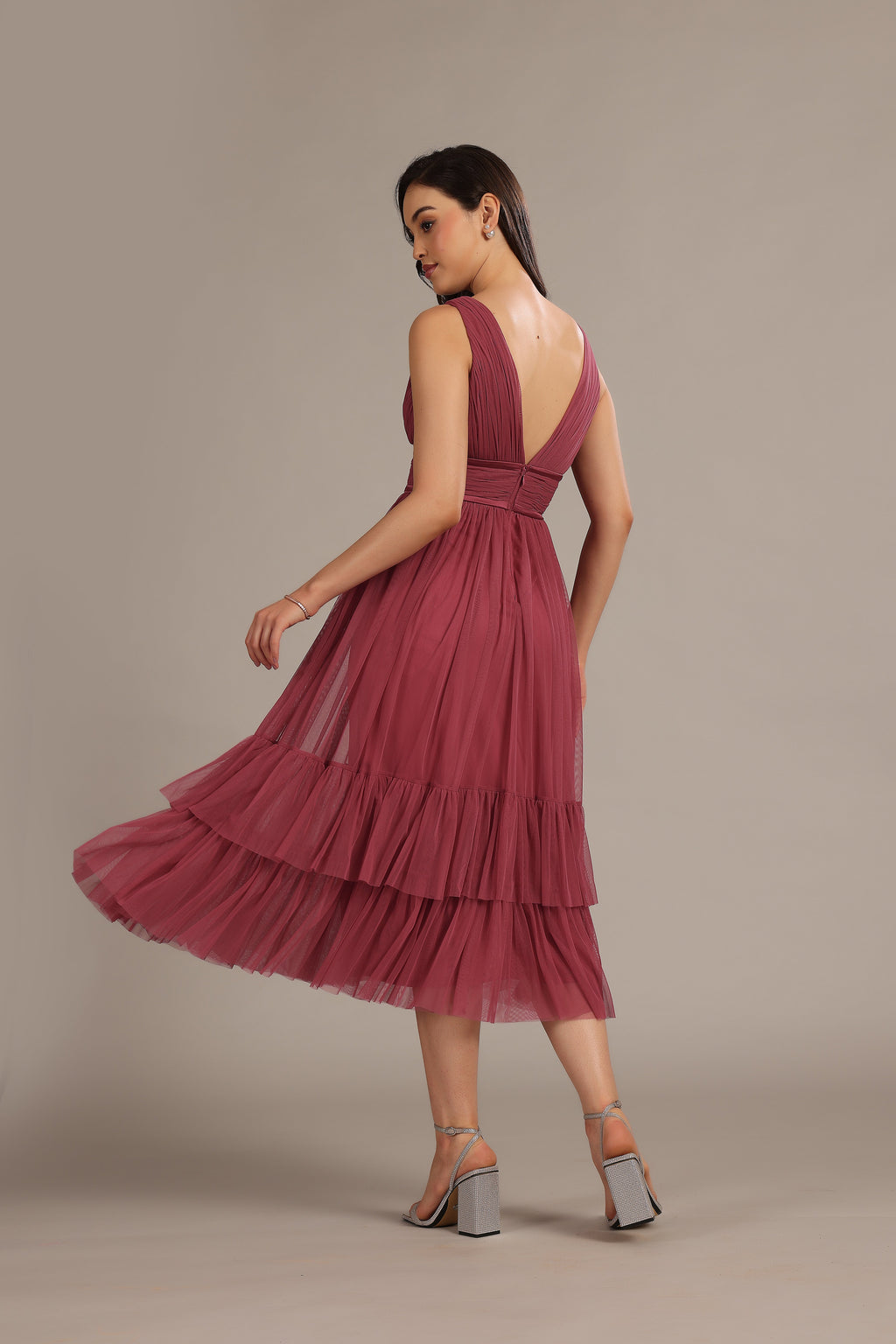 Nymeria Midi Dress in Orchid
