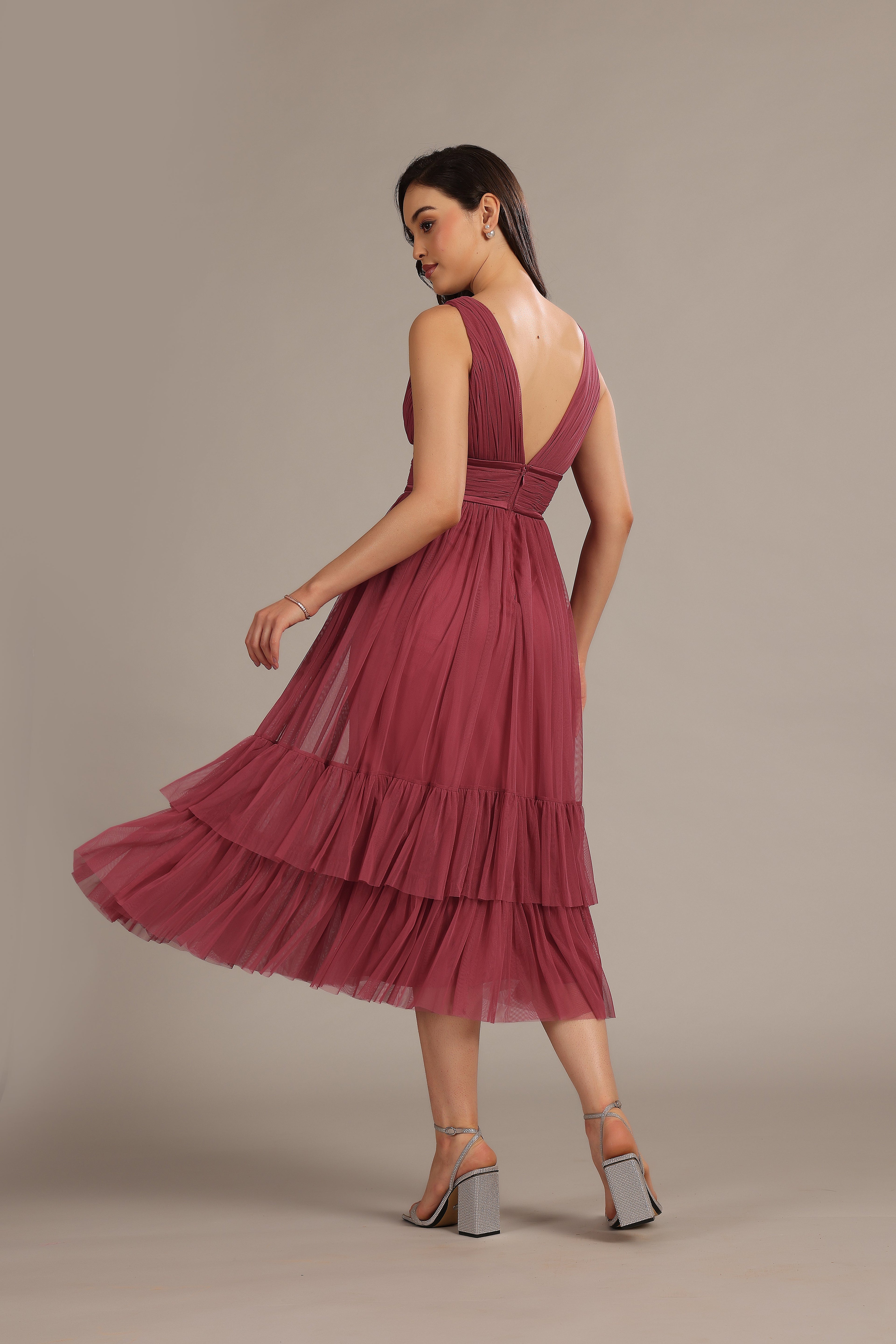 Nymeria Midi Dress in Orchid
