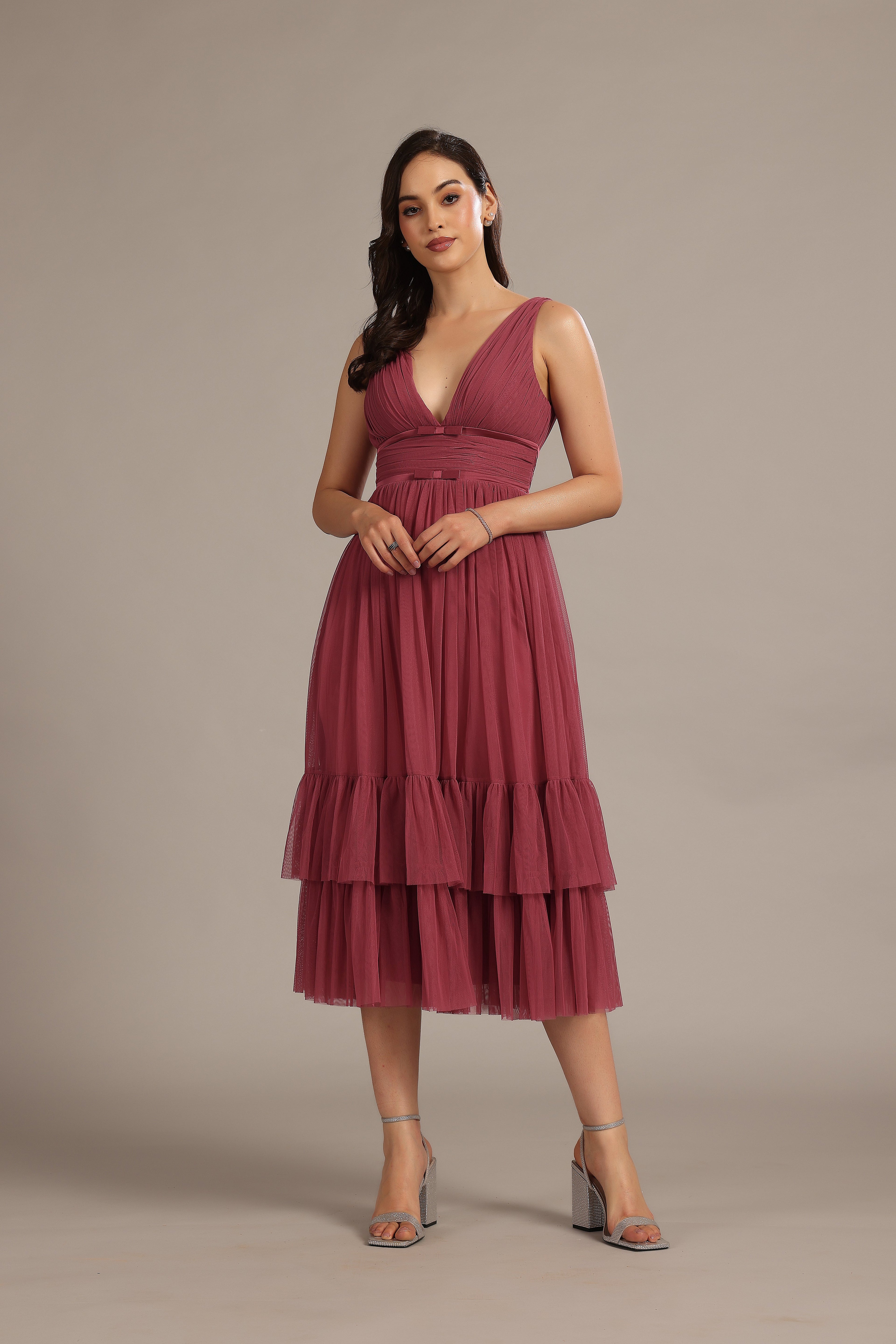 Nymeria Midi Dress in Orchid