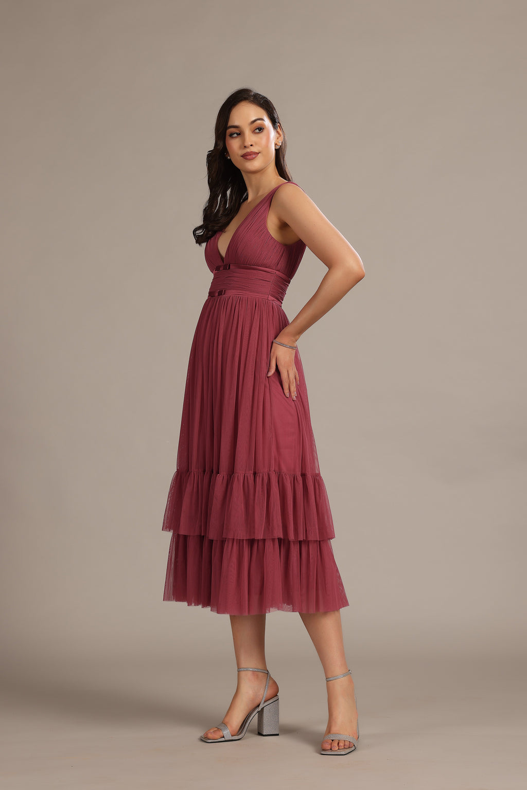 Nymeria Midi Dress in Orchid