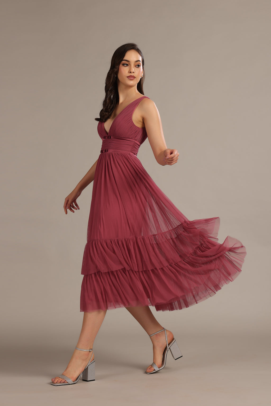 Nymeria Midi Dress in Orchid