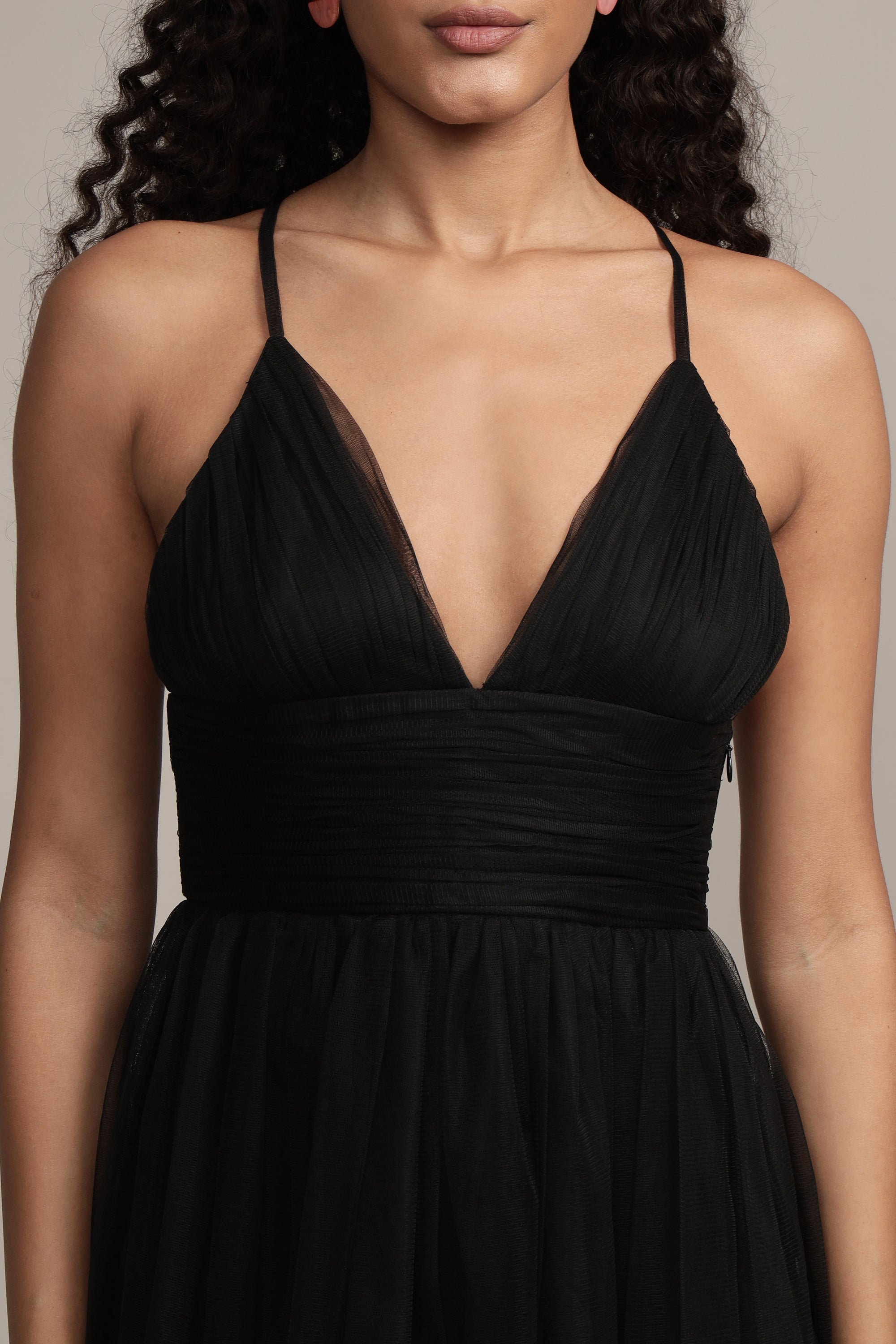 Opal Tulle Maxi Dress in Black
