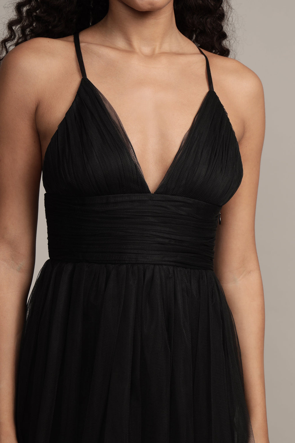 Opal Tulle Maxi Dress in Black