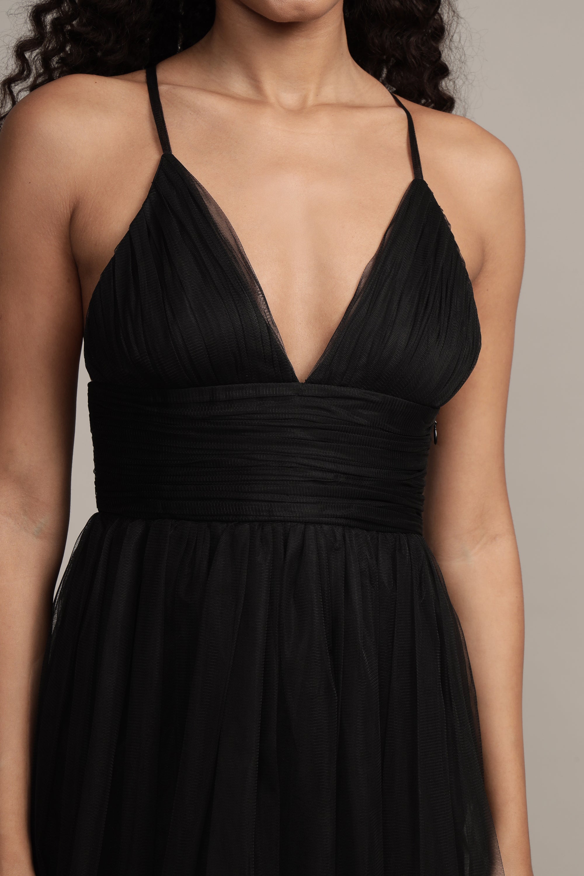 Opal Tulle Maxi Dress in Black