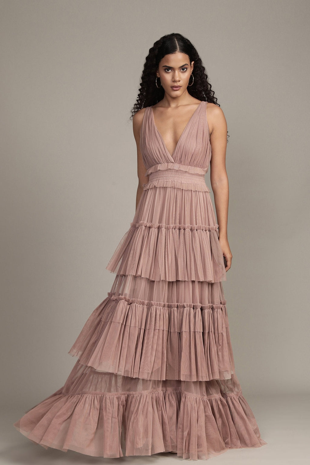 Luna Maxi Dress in Taupe