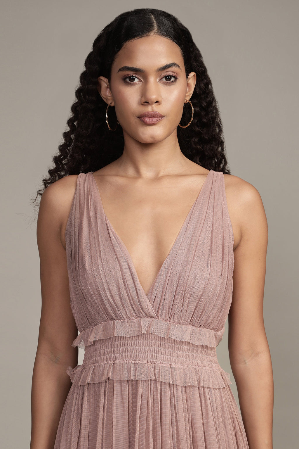 Luna Maxi Dress in Taupe