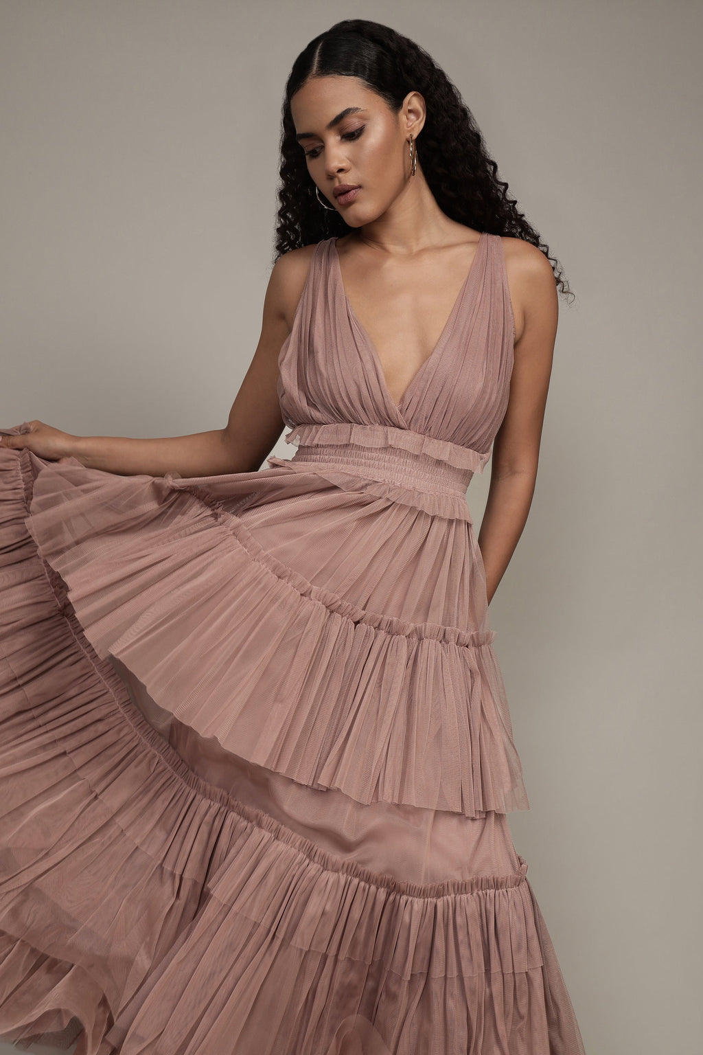 Luna Maxi Dress in Taupe