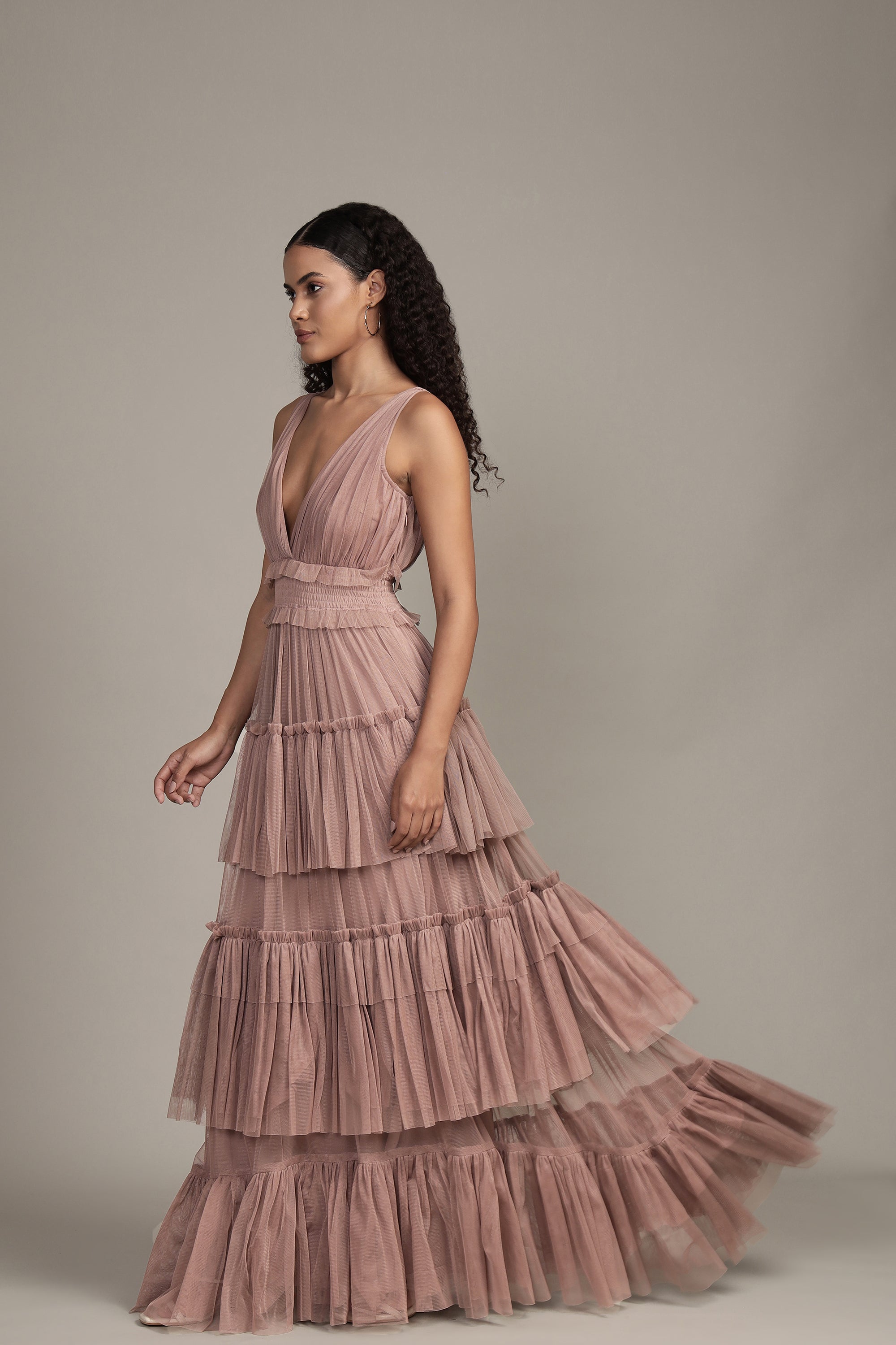 Luna Maxi Dress in Taupe