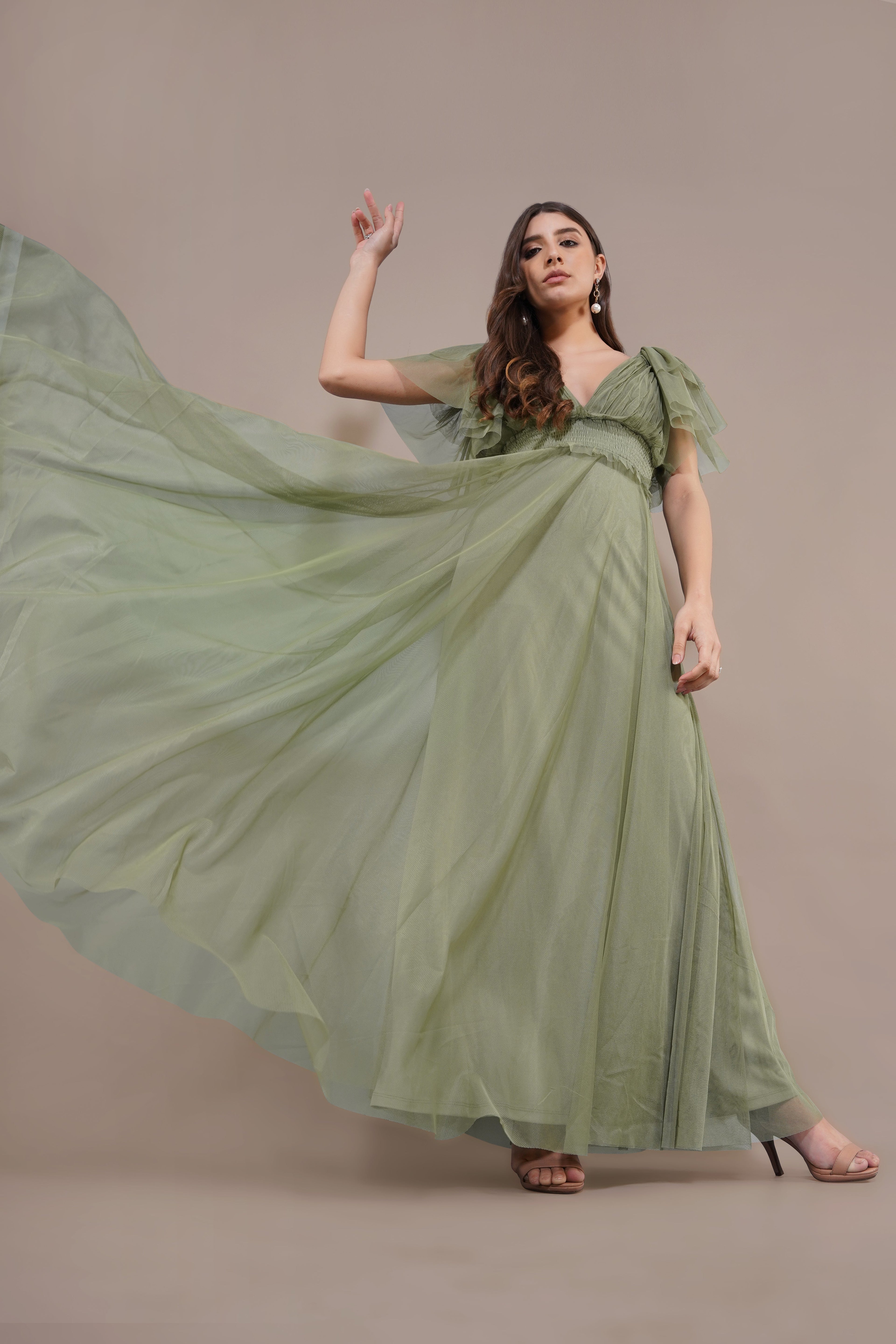 Shelby Maxi Dress in Soft Olive