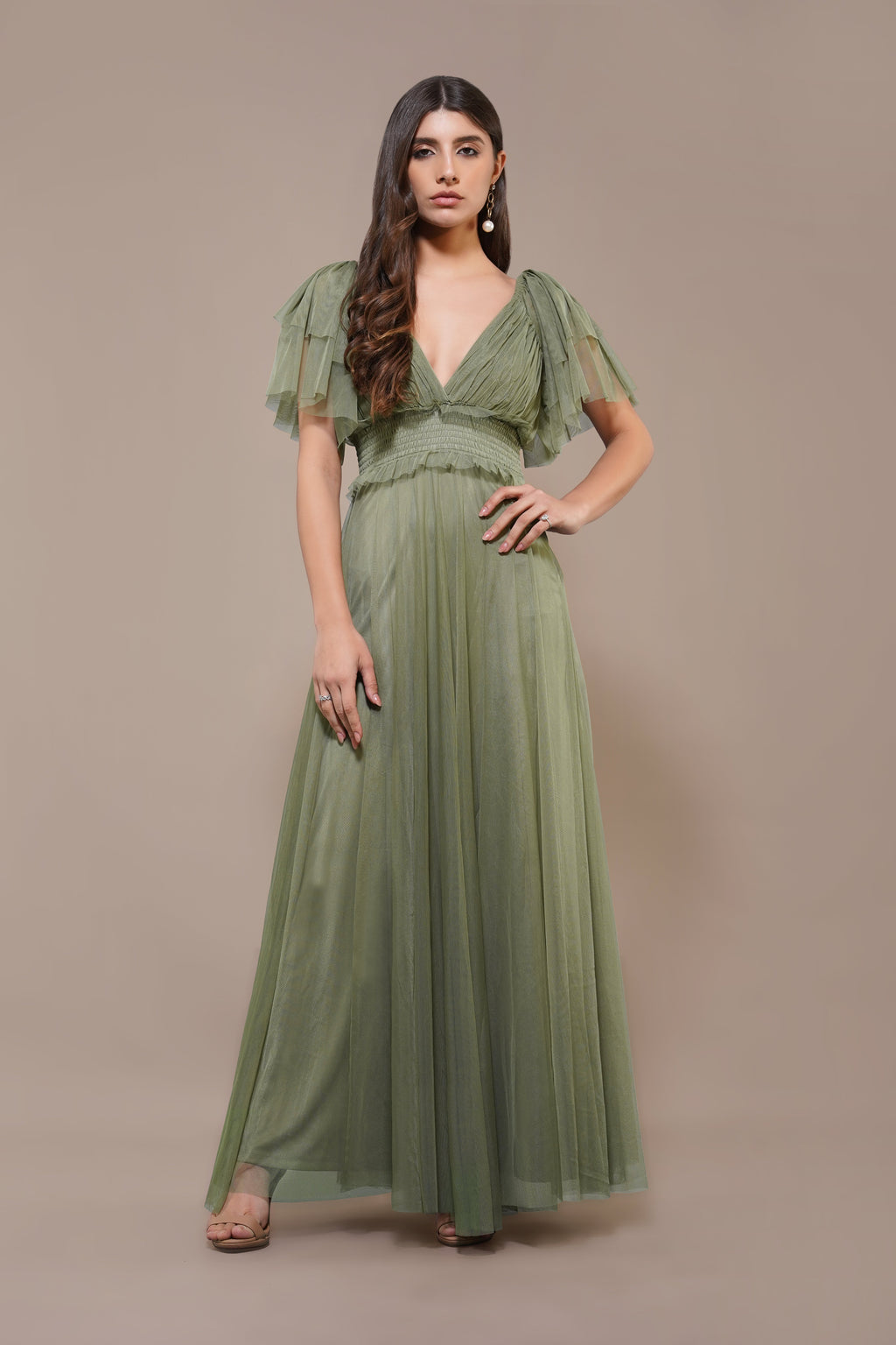 Shelby Maxi Dress in Soft Olive