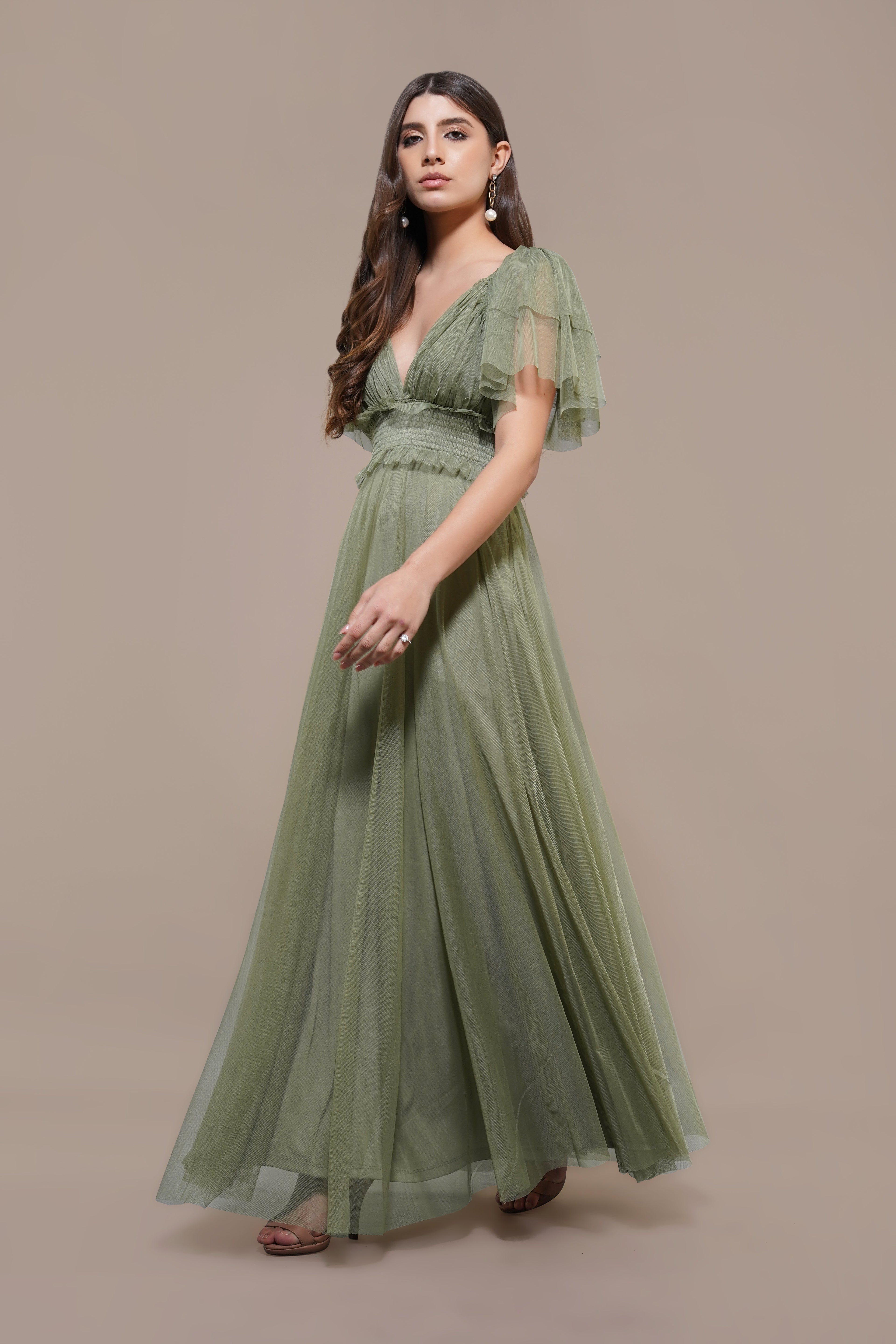 Shelby Maxi Dress in Soft Olive