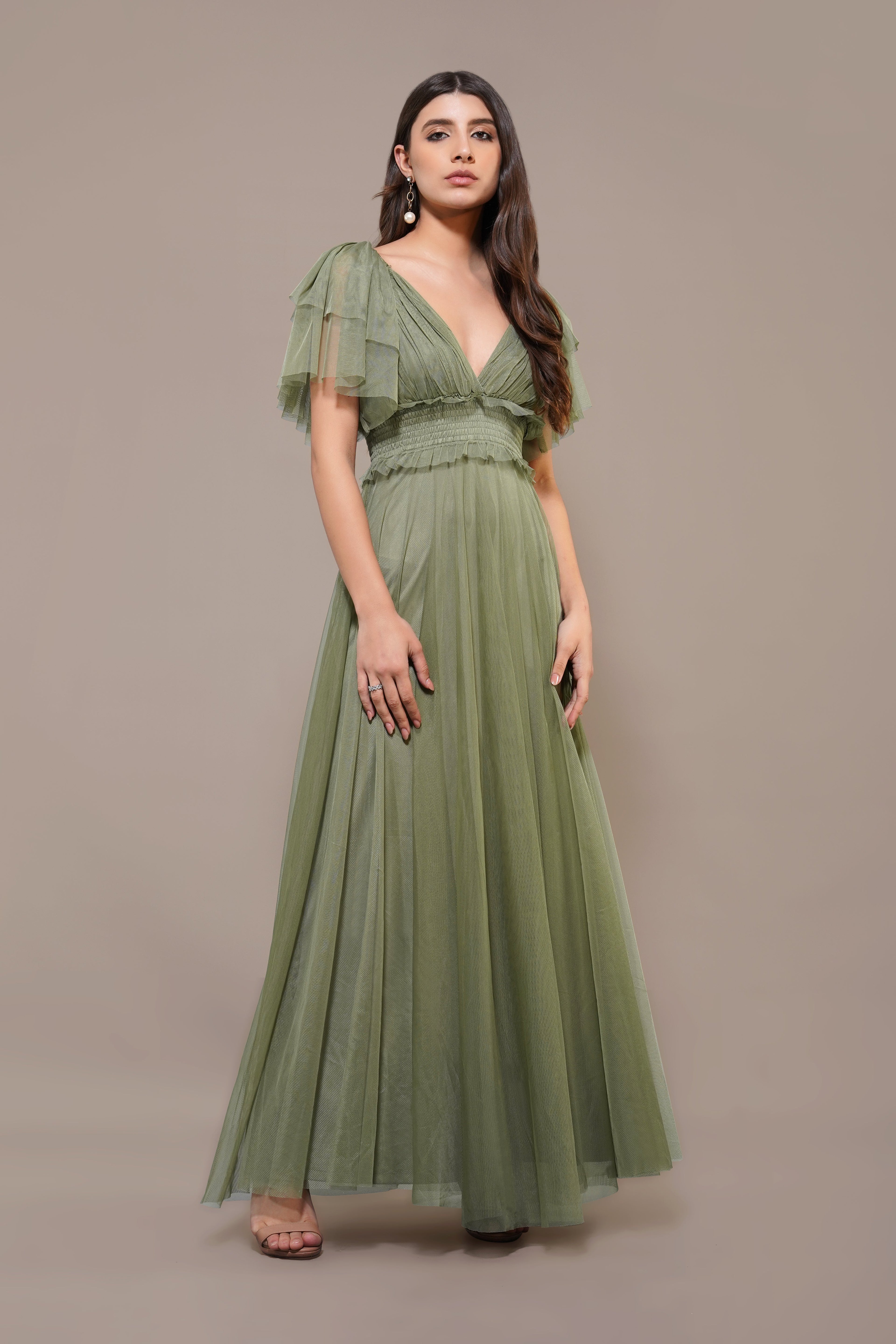 Shelby Maxi Dress in Soft Olive