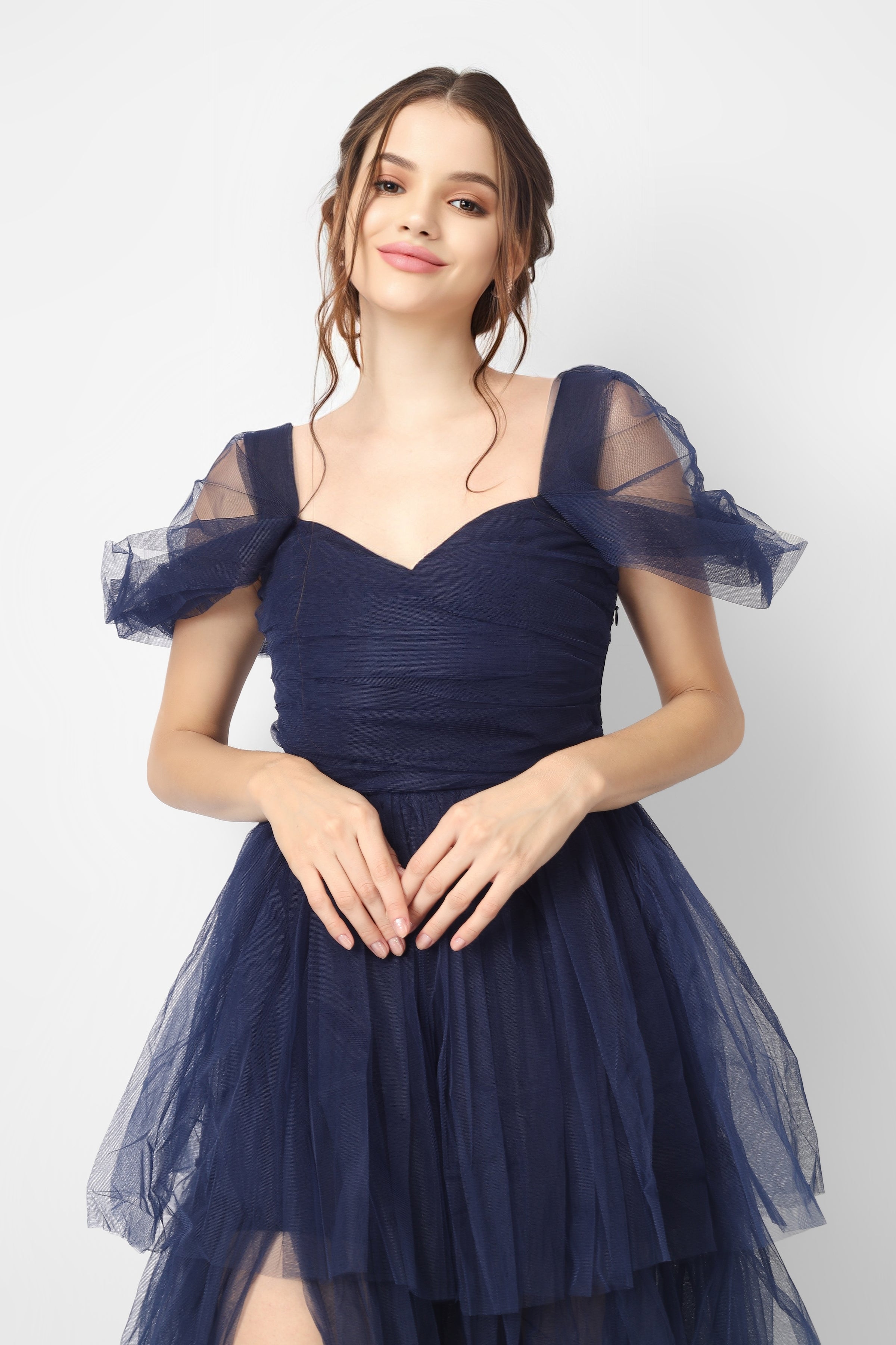 Sydney Galactic Cobalt Tulle Maxi Dress