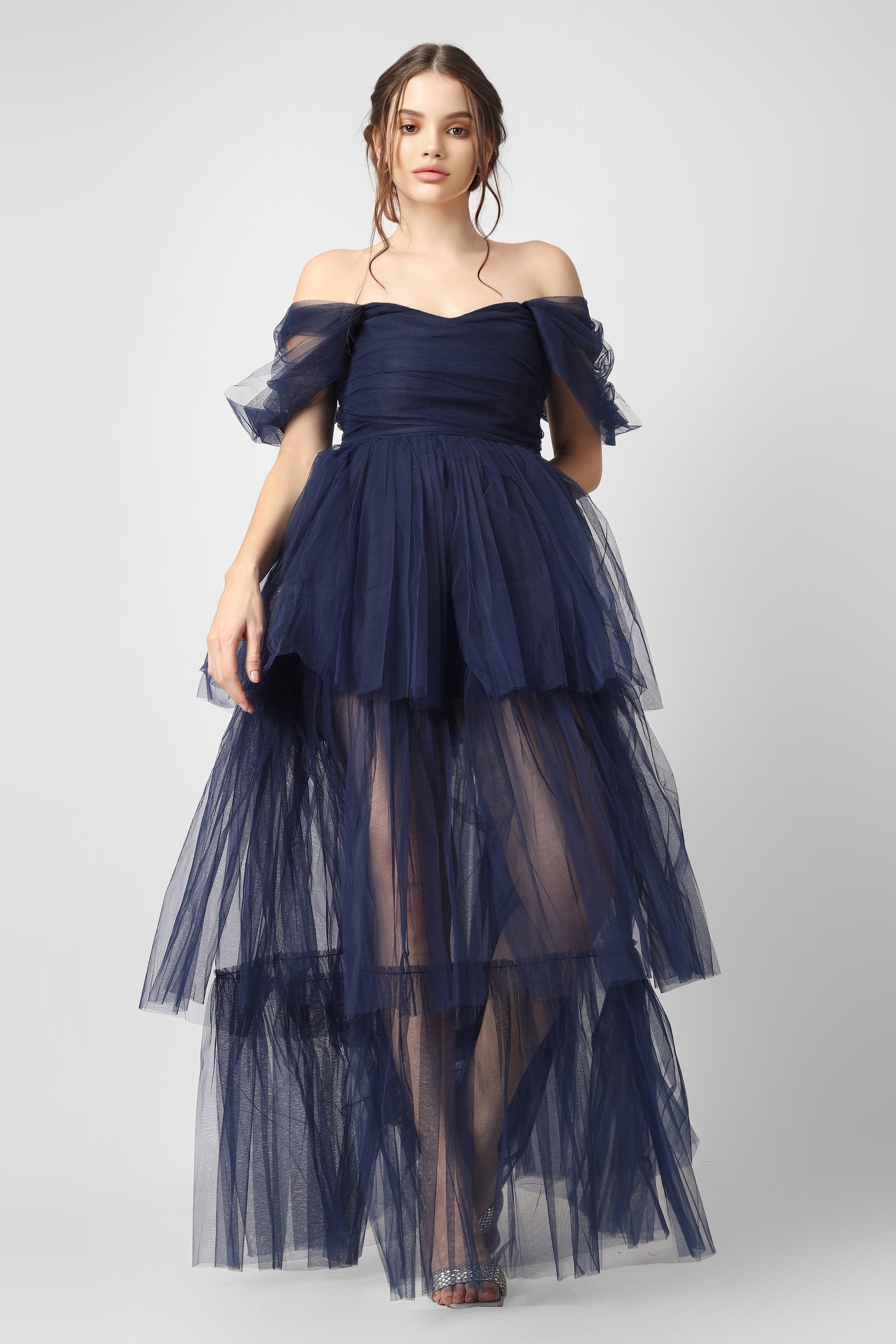 Sydney Galactic Cobalt Tulle Maxi Dress