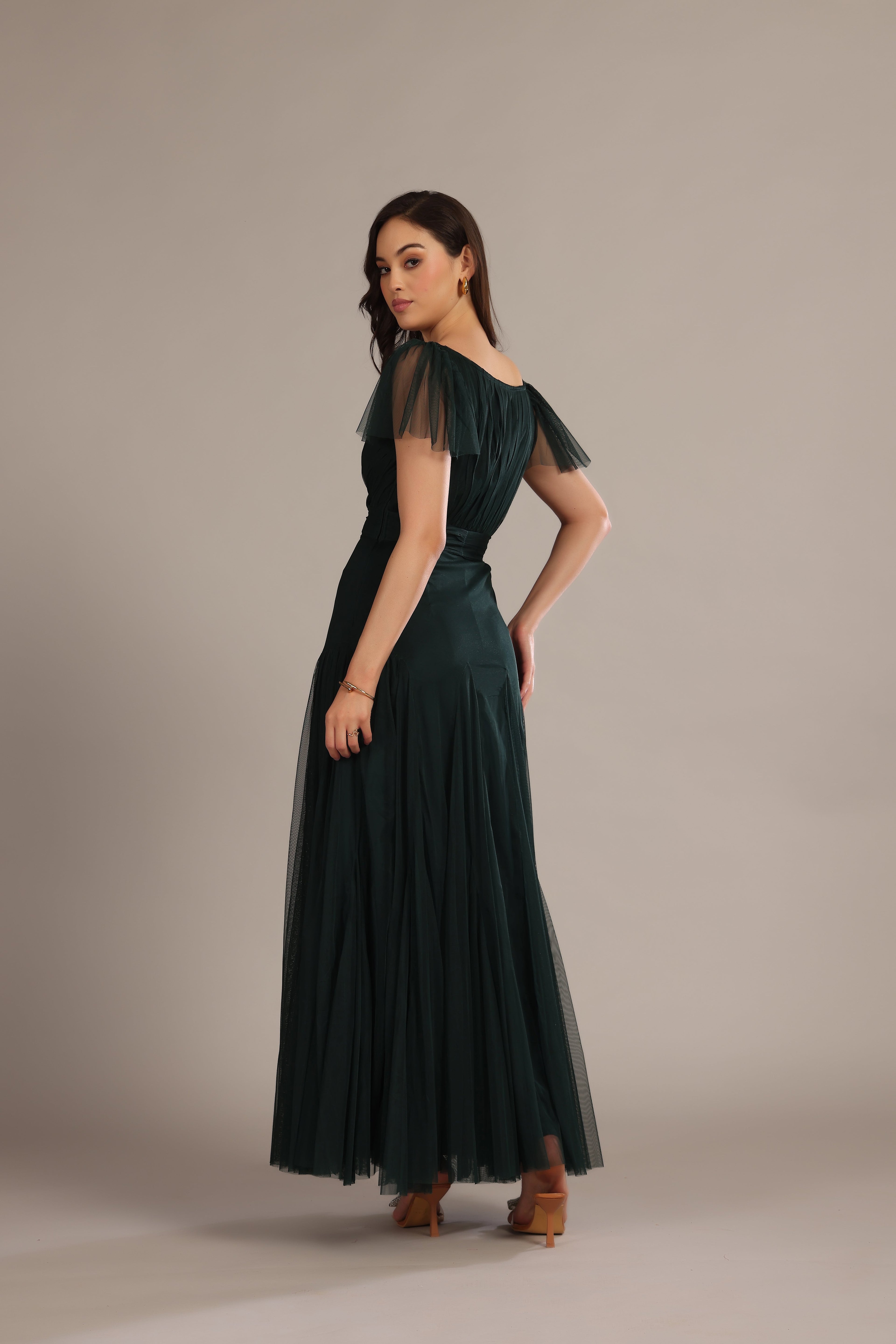 Gally Maxi Dress in Emerald Green
