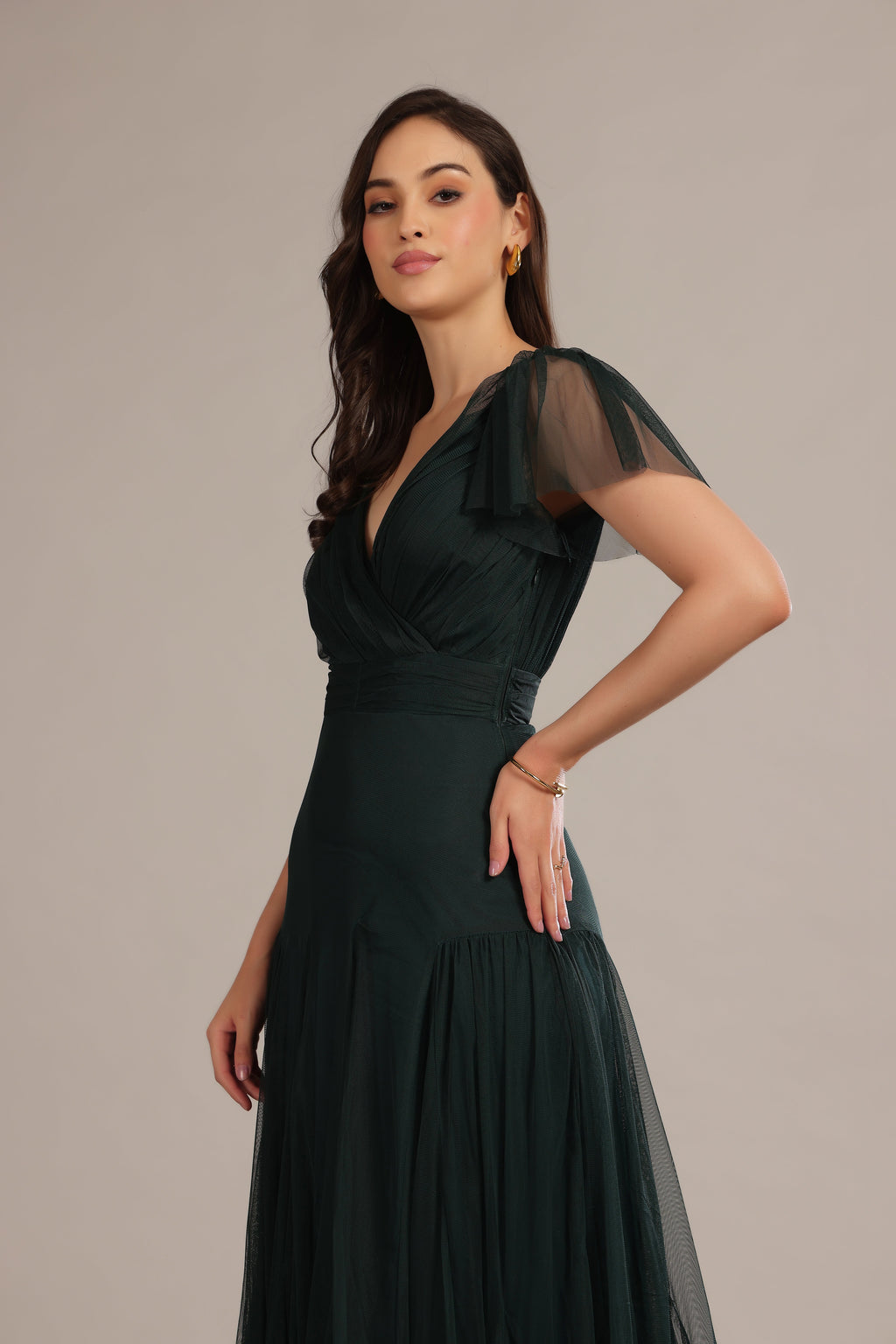 Gally Maxi Dress in Emerald Green