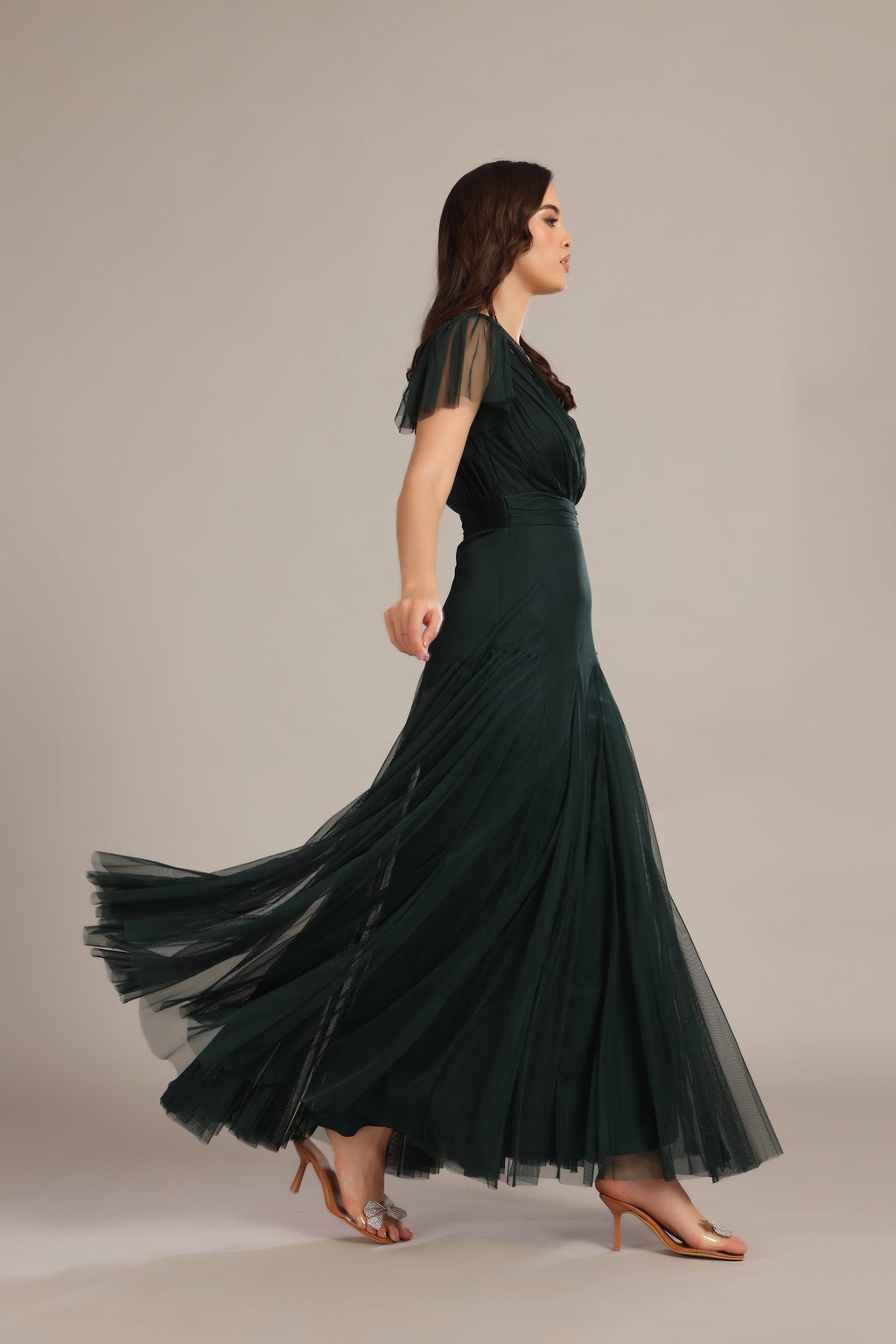 Gally Maxi Dress in Emerald Green