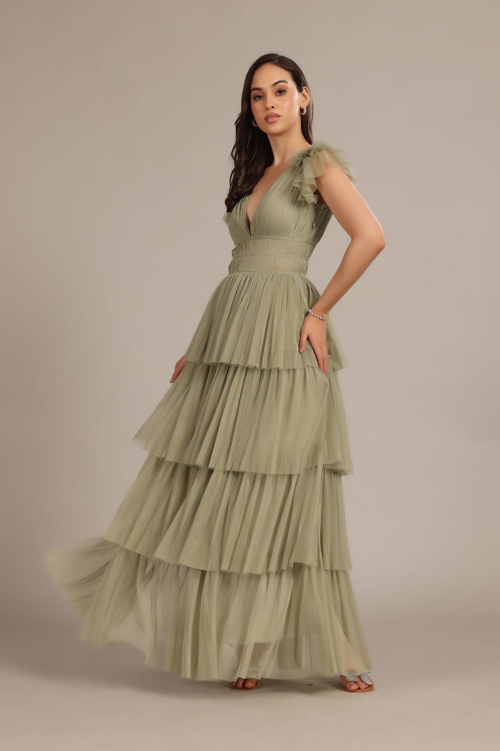 Naomi Maxi Dress in Dusty Sage